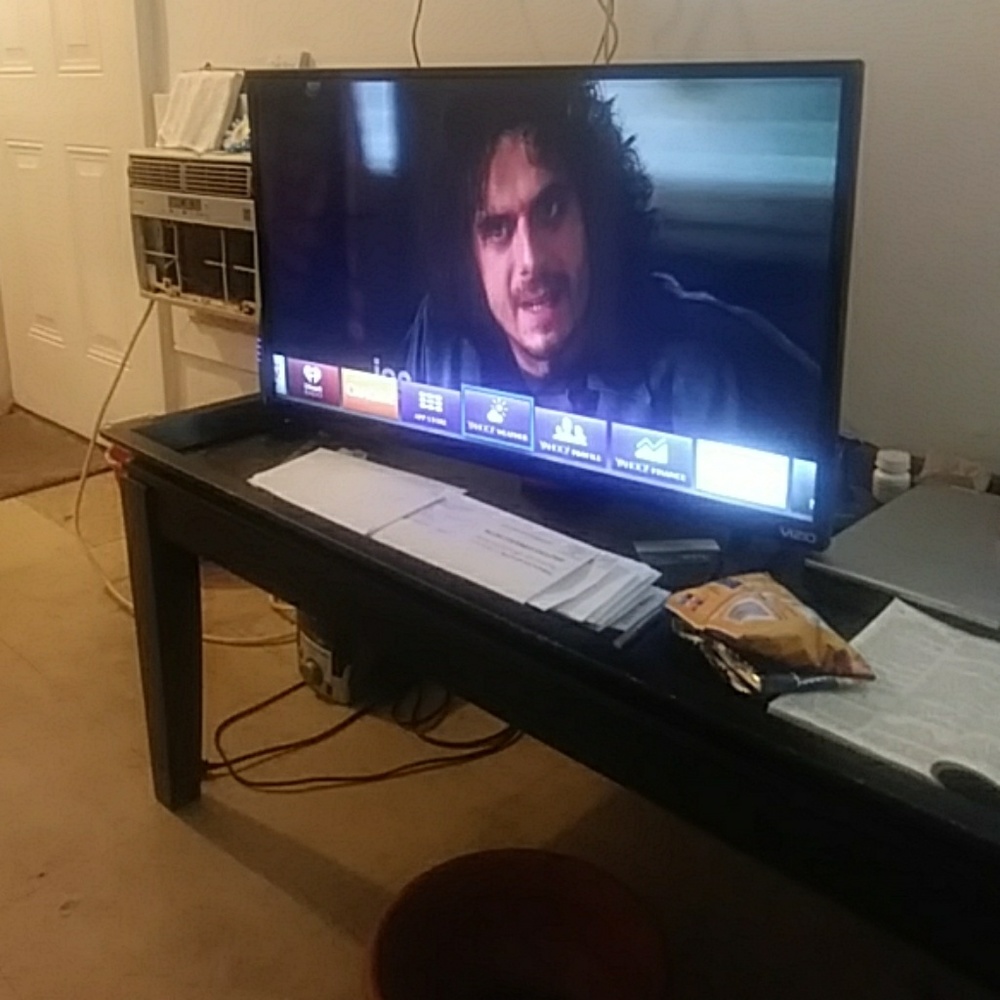 A 32 inch flat screen smart TV